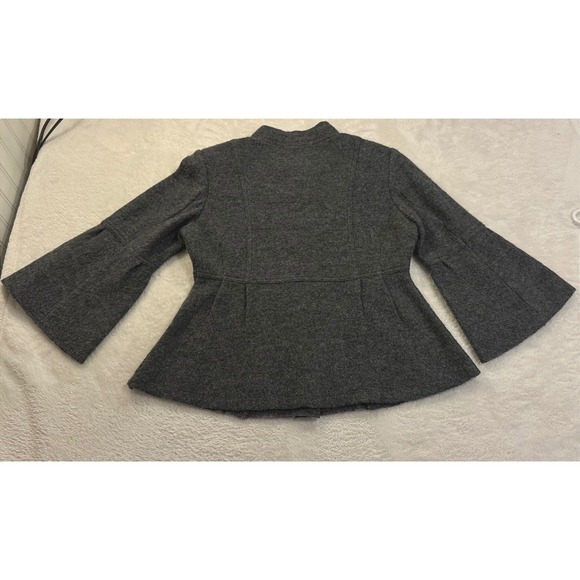 Clothes by Revue Wool Gray Jacket Bell Sleeve Double Breasted Coat Small - Picture 9 of 13
